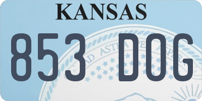KS license plate 853DOG
