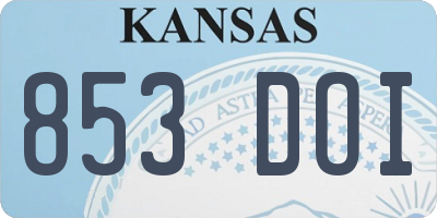 KS license plate 853DOI