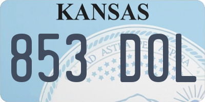 KS license plate 853DOL