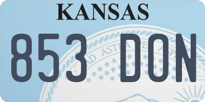 KS license plate 853DON