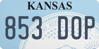 KS license plate 853DOP