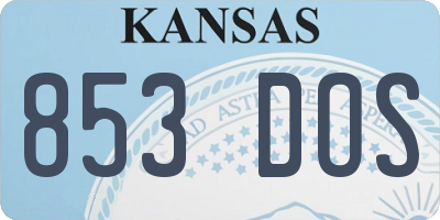 KS license plate 853DOS