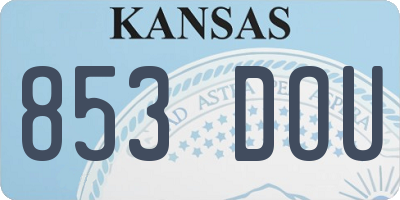 KS license plate 853DOU