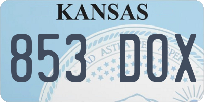 KS license plate 853DOX