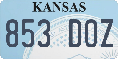 KS license plate 853DOZ