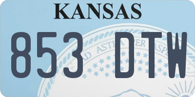 KS license plate 853DTW