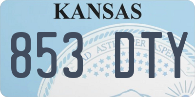 KS license plate 853DTY
