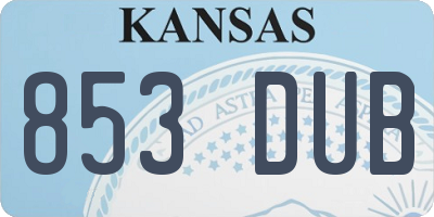 KS license plate 853DUB