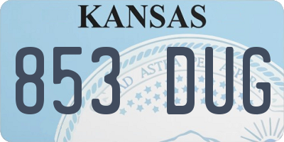 KS license plate 853DUG