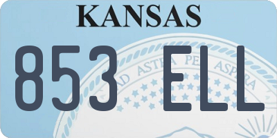 KS license plate 853ELL