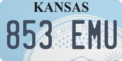 KS license plate 853EMU