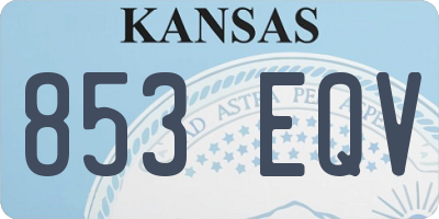 KS license plate 853EQV