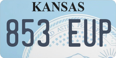 KS license plate 853EUP
