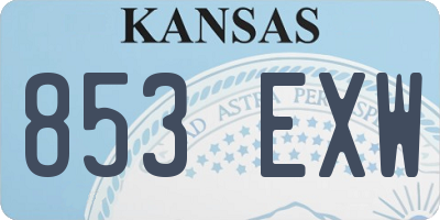 KS license plate 853EXW