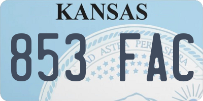 KS license plate 853FAC