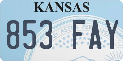KS license plate 853FAY
