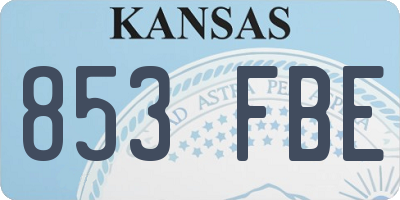 KS license plate 853FBE