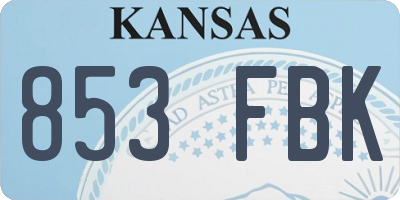 KS license plate 853FBK