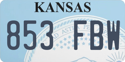 KS license plate 853FBW