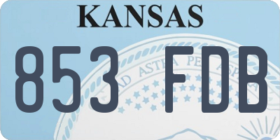 KS license plate 853FDB