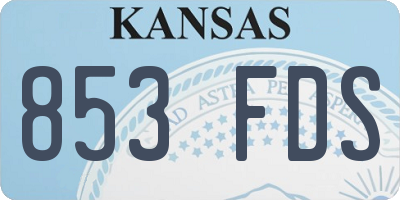 KS license plate 853FDS