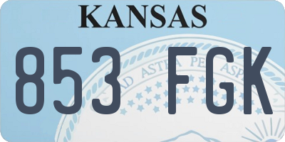 KS license plate 853FGK