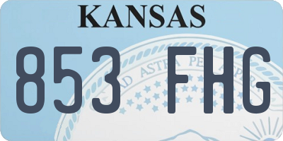 KS license plate 853FHG