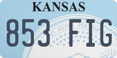 KS license plate 853FIG
