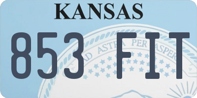 KS license plate 853FIT