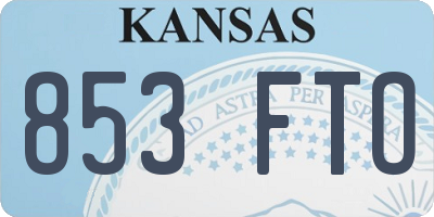 KS license plate 853FTO