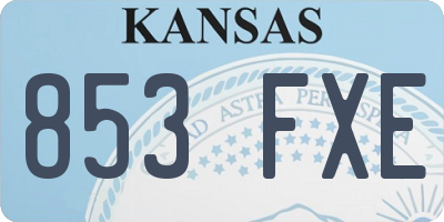KS license plate 853FXE