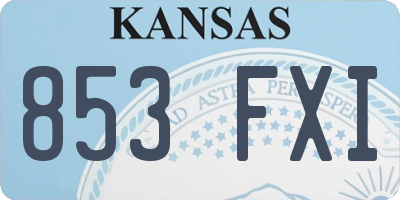 KS license plate 853FXI