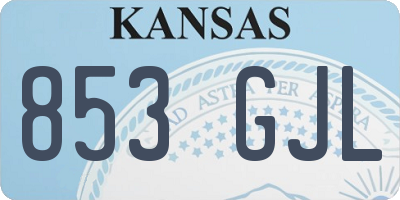 KS license plate 853GJL