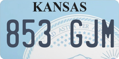 KS license plate 853GJM