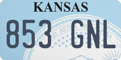 KS license plate 853GNL