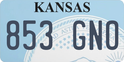 KS license plate 853GNO