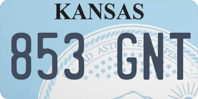 KS license plate 853GNT