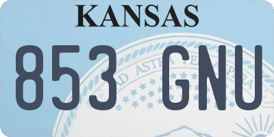 KS license plate 853GNU