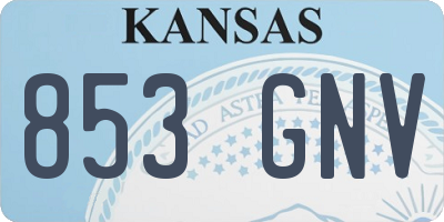 KS license plate 853GNV