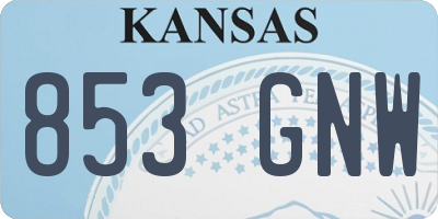 KS license plate 853GNW