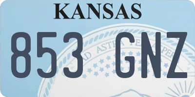 KS license plate 853GNZ