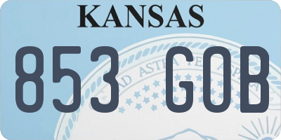 KS license plate 853GOB