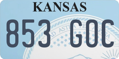 KS license plate 853GOC