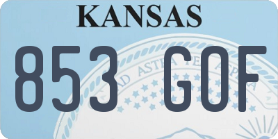 KS license plate 853GOF