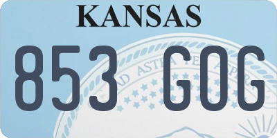KS license plate 853GOG