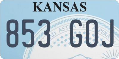 KS license plate 853GOJ