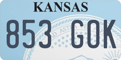KS license plate 853GOK