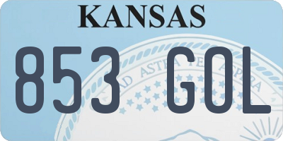 KS license plate 853GOL