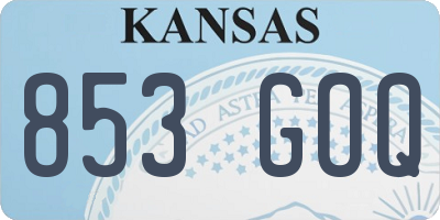 KS license plate 853GOQ