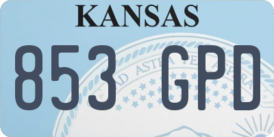 KS license plate 853GPD